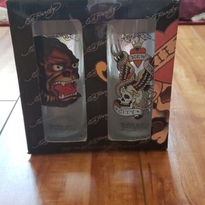 ED HARDY "LOVE KILLS SLOWLY" High Ball Glassses